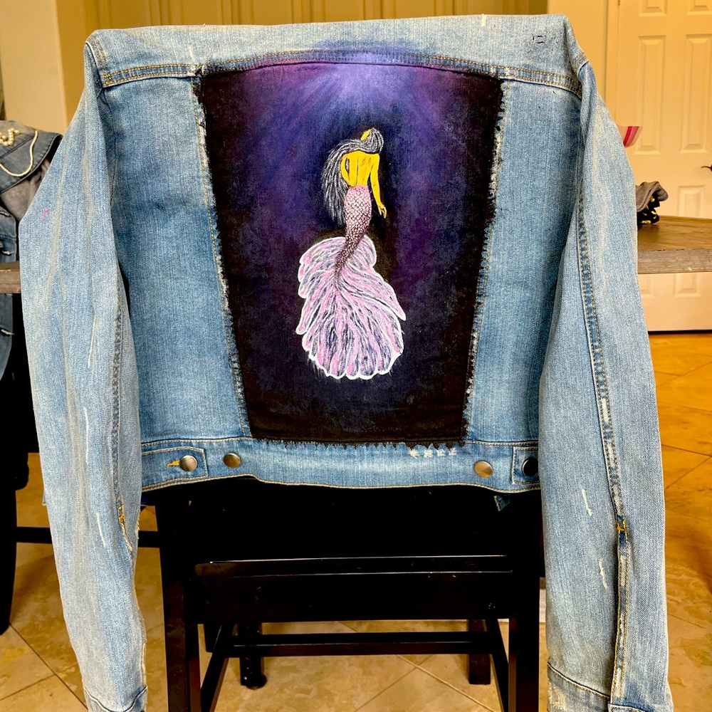 Hand painted denim jacket